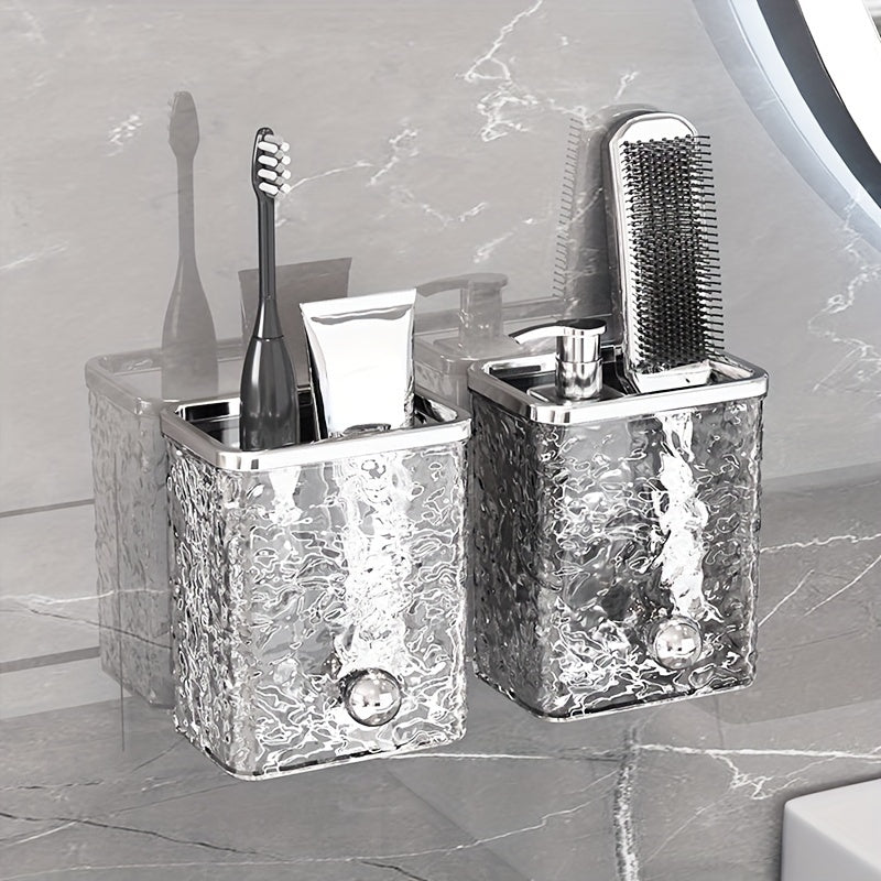 Glacier Pattern Wall-mounted Storage Box without Drilling Bathroom Toiletries Storage Rack Bathroom Storage Shelf