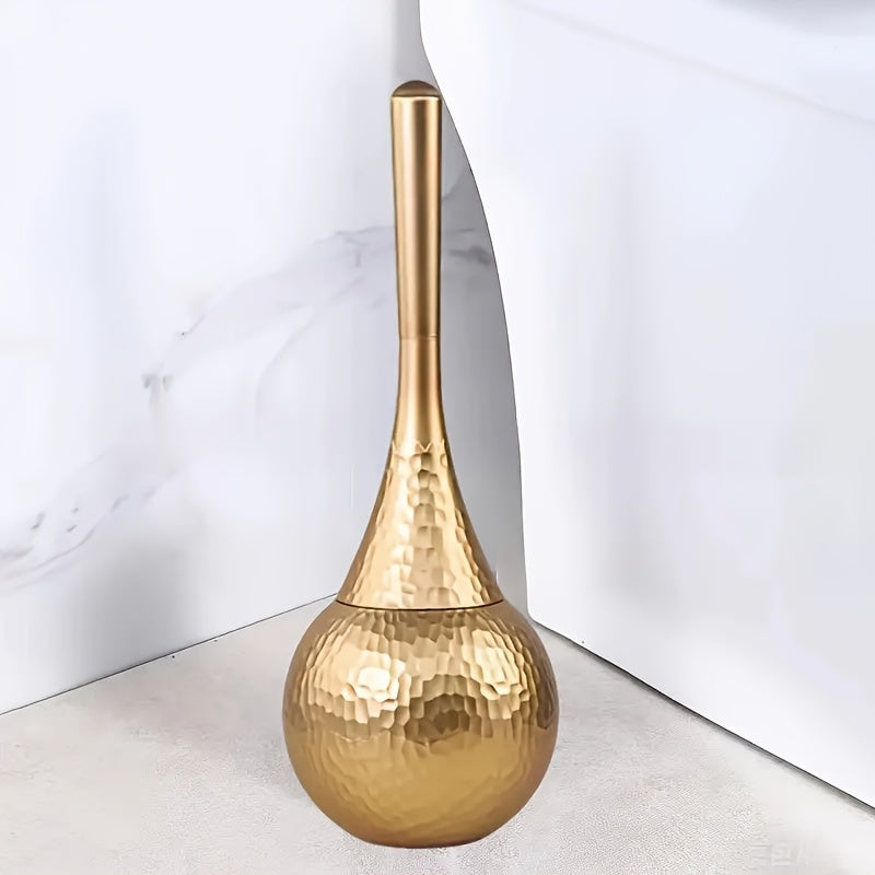 Luxurious Golden Toilet Brush with Long Handle - Elegant White Bristles, Ideal for Bathroom and Home Cleaning, Home Hygiene Essentials|Elegant Toilet Brush|Durable Plastic Brush