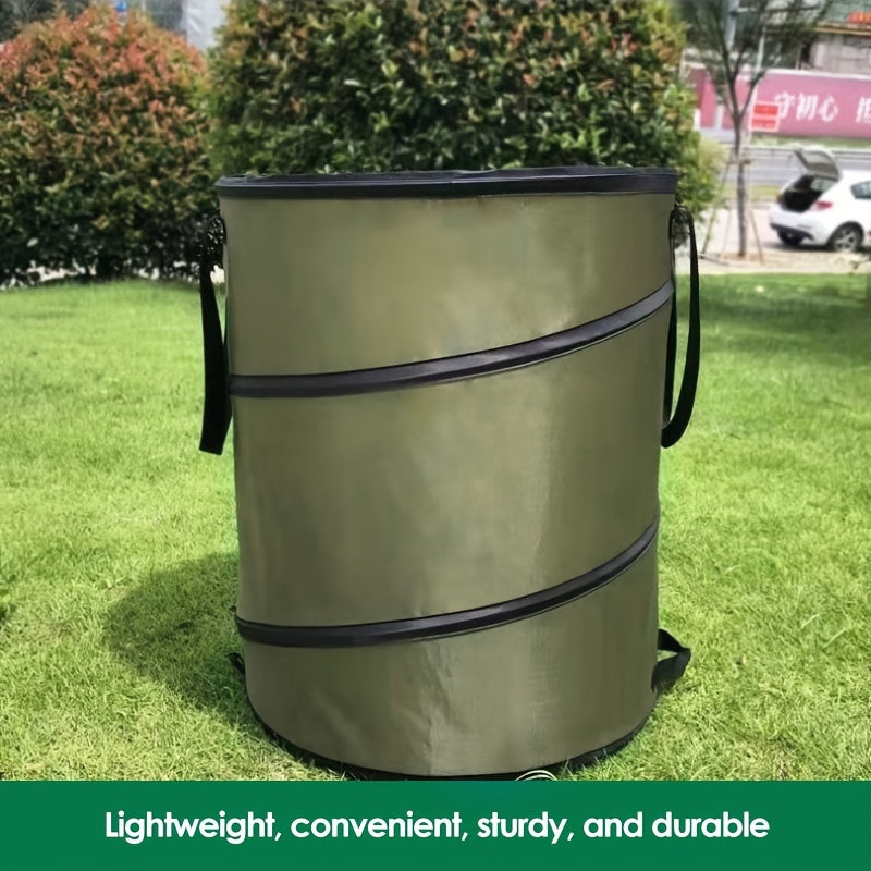 Car mounted pop-up trash bin, outdoor camping folding trash bin, leak proof Oxford cloth handle bin, portable camping picnic storage bin, large folding bag, garbage bag