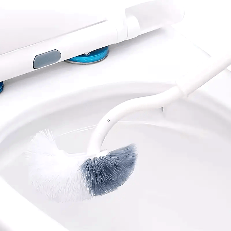 1pc Ergonomic C-Type Head Toilet Brush with Long Handle - Manual Deep Groove Cleaning for Bathroom, Toilet, Kitchen, Bedroom, Car - Reusable, Portable, No Power Needed