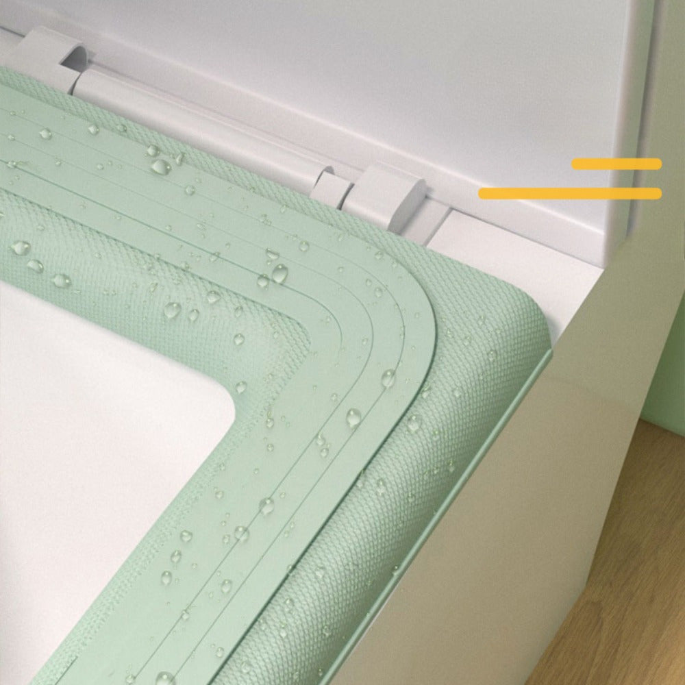 Mint Green Toilet Seat Cover Warmer - Soft, Scrubbable Cushion with Ribbed Texture & Handles for Easy Installation, Comfortable Fit, and Enhanced Hygiene, Toilet Seat Cushion