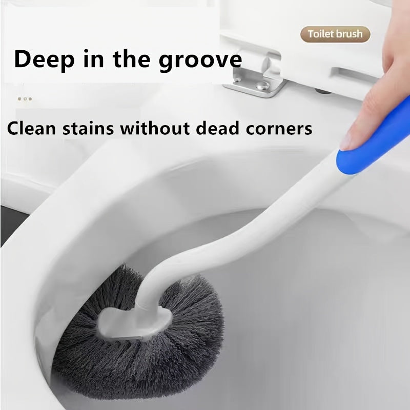 Ergonomic Non-Slip Toilet Brush - Reusable, Hygienic Bathroom Cleaning Tool with Durable Plastic Handle