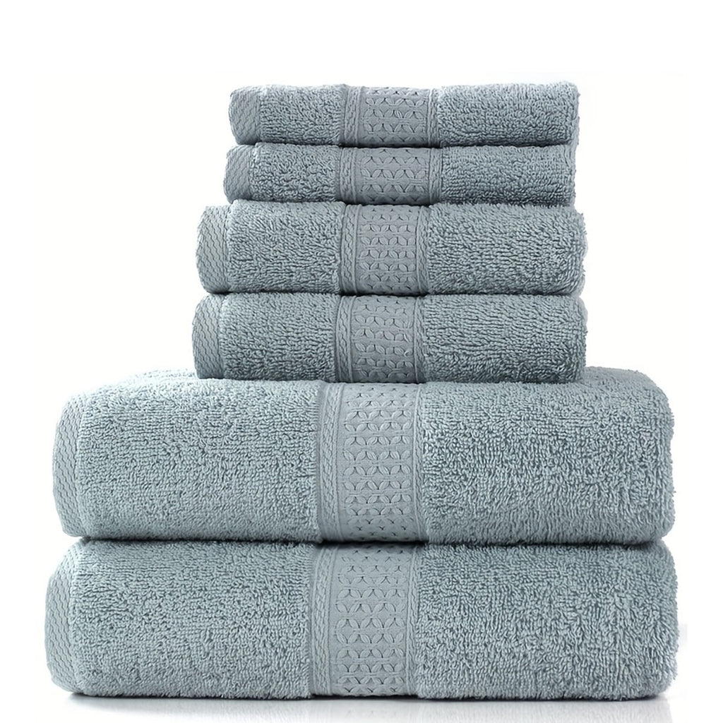 Set of Three Or Six Soft, Absorbent Cotton Towels And Bath Towels.