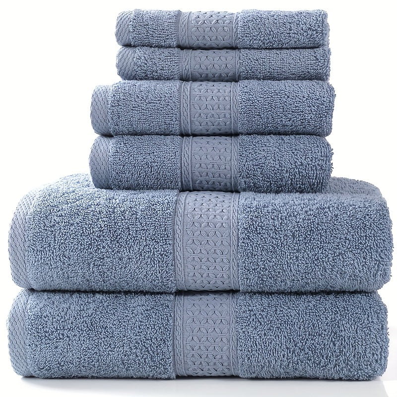 Set of Three Or Six Soft, Absorbent Cotton Towels And Bath Towels.