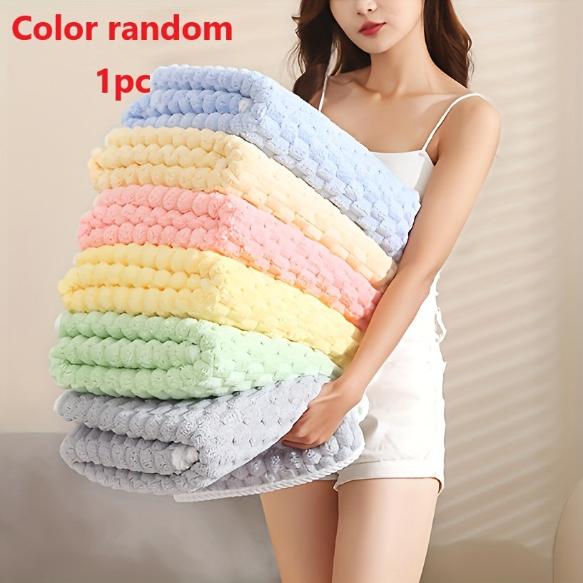 1pc Adult Microfiber Bath Towel Set - Super Absorbent&Soft Waffle Weave, Quick Drying, Polyester\u002FPolyamide Blend, Fragrance Free for Daily Use, Spa, Fitness, Travel