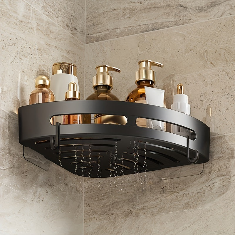 2pcs Space-Saving Triangle Corner Shelves - Durable Wall-Mounted Bathroom Organizer for Shampoo, Shower Gel & Cosmetics - Easy Install, Anti-Slip Design, Christmas\u002FHalloween Gift Decoration