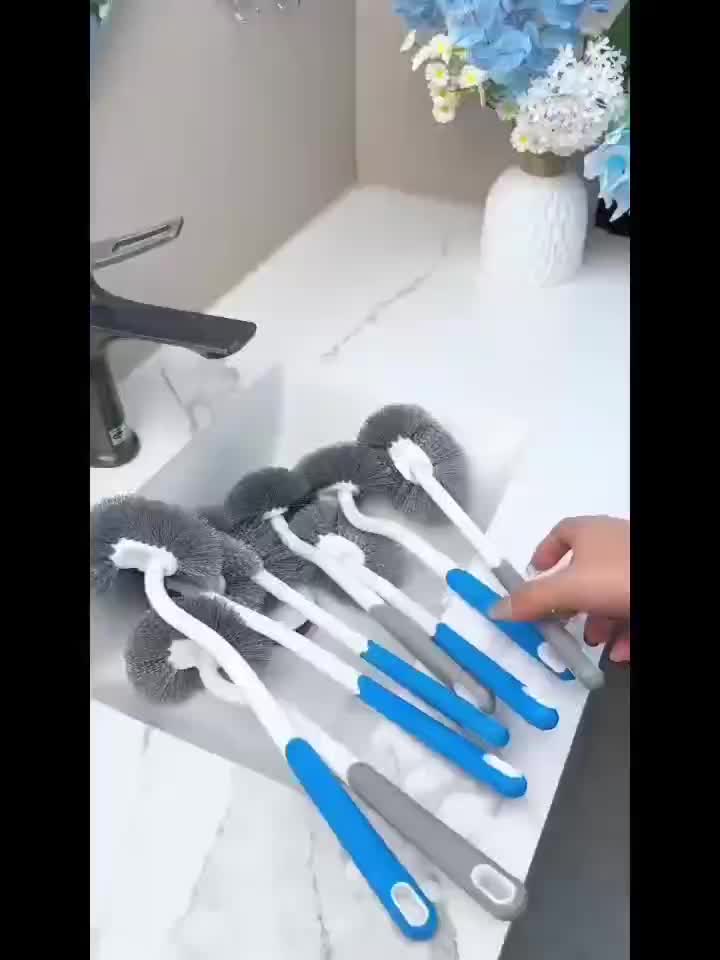 Ergonomic Non-Slip Toilet Brush - Reusable, Hygienic Bathroom Cleaning Tool with Durable Plastic Handle