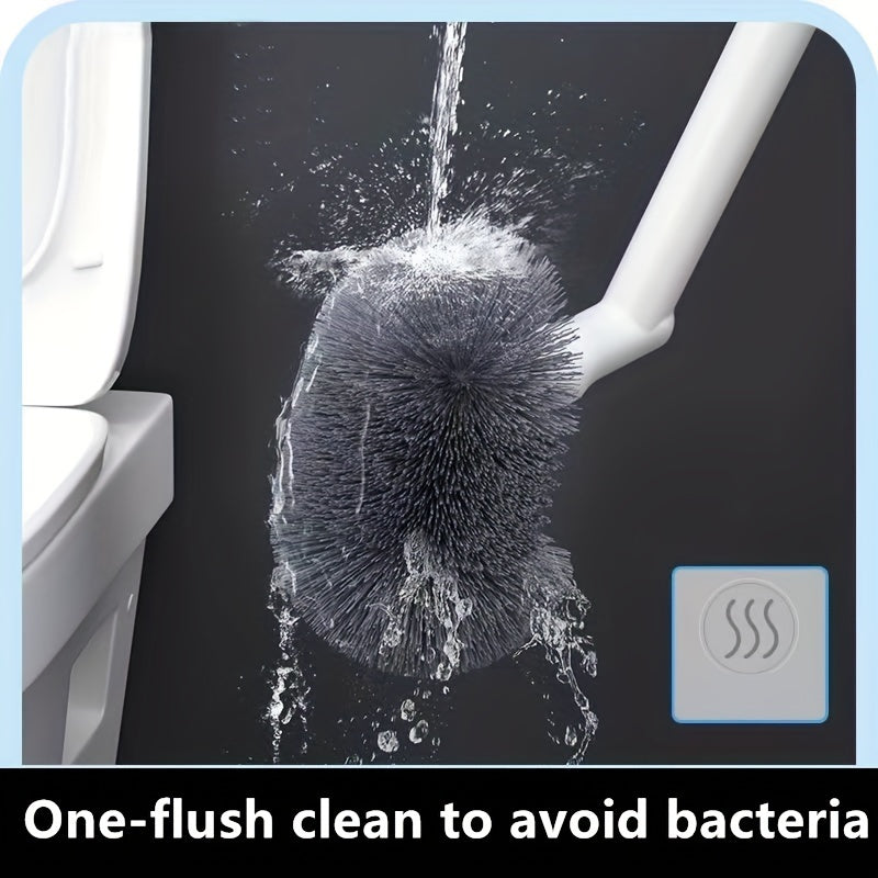 Ergonomic Non-Slip Toilet Brush - Reusable, Hygienic Bathroom Cleaning Tool with Durable Plastic Handle