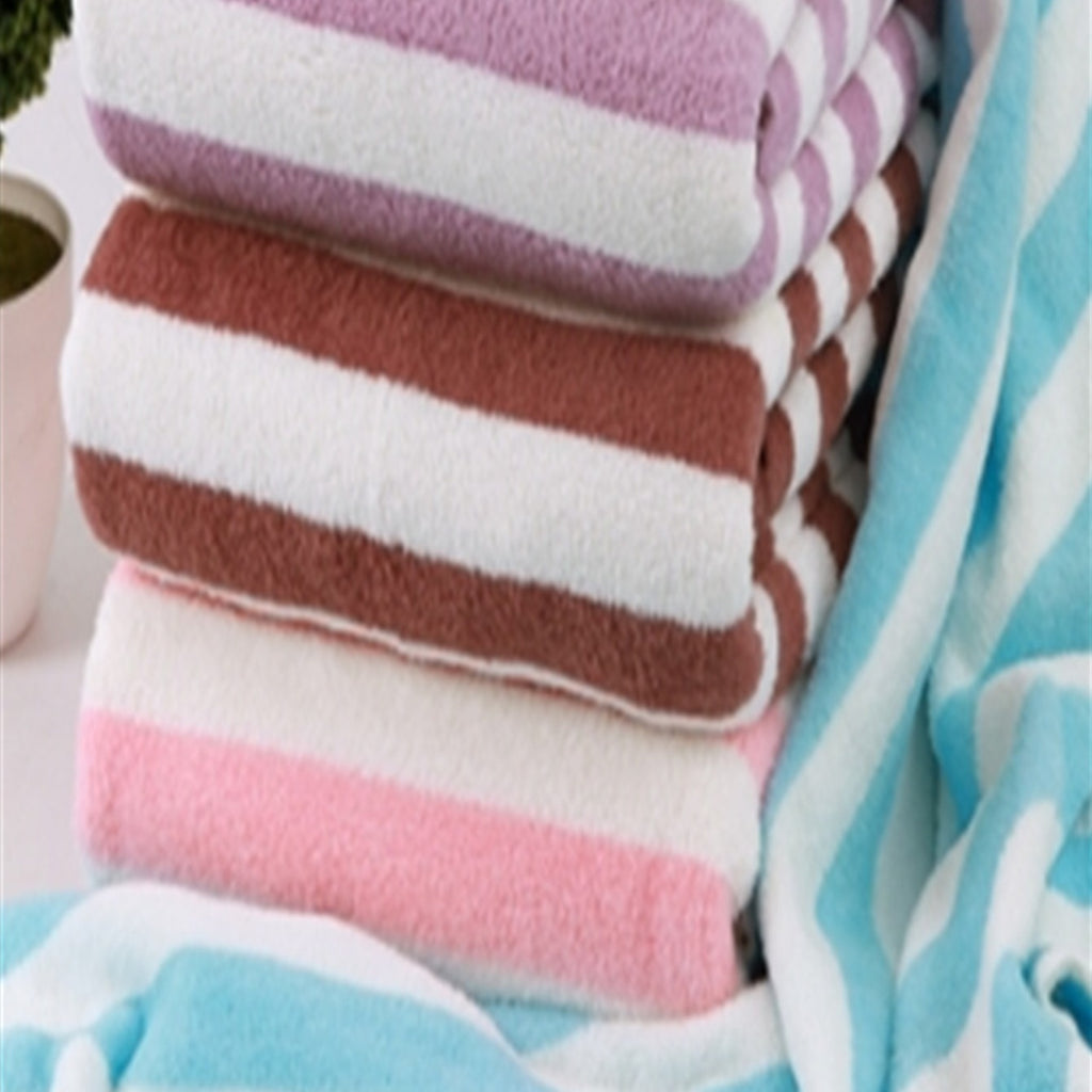 1pc Modern Striped Polyester Blend Bath Towel - Absorbent, Soft & Plush, Perfect for Beach, Bathroom & Home Decor, Ideal Father'S Day & Mother'S Day Gift, Bathroom Towel | Modern Bathroom Decor | Polyester Blend
