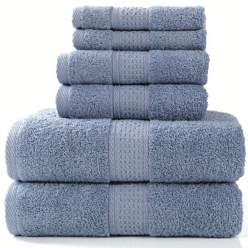 Set of Three Or Six Soft, Absorbent Cotton Towels And Bath Towels.