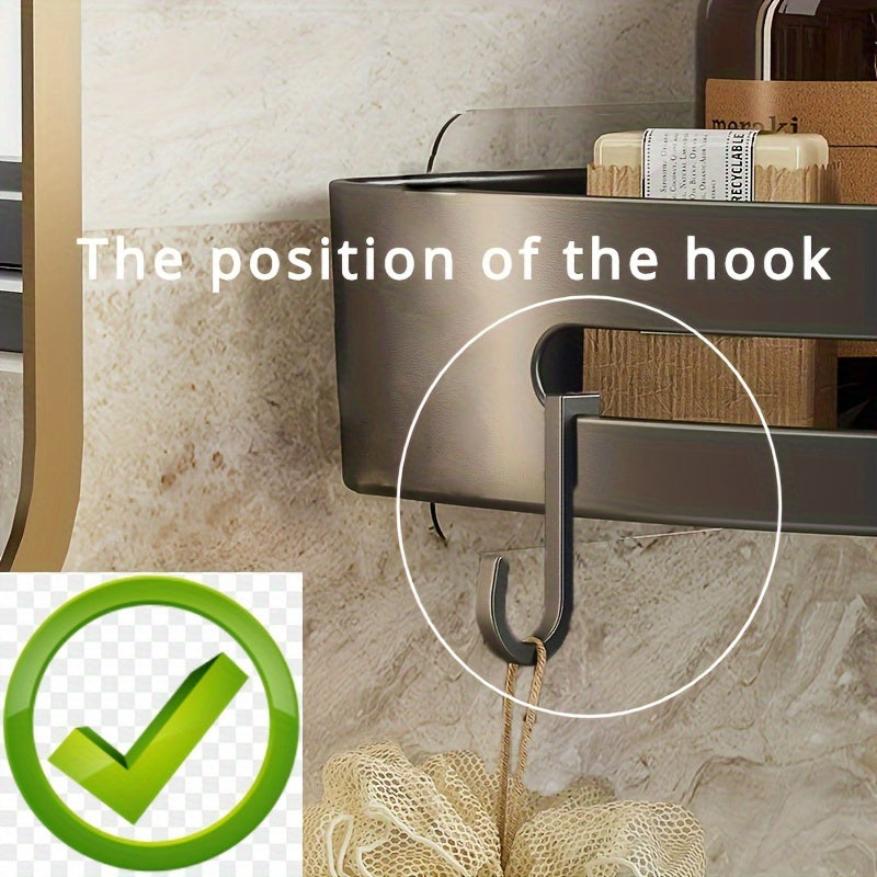 2pcs Space-Saving Triangle Corner Shelves - Durable Wall-Mounted Bathroom Organizer for Shampoo, Shower Gel & Cosmetics - Easy Install, Anti-Slip Design, Christmas\u002FHalloween Gift Decoration