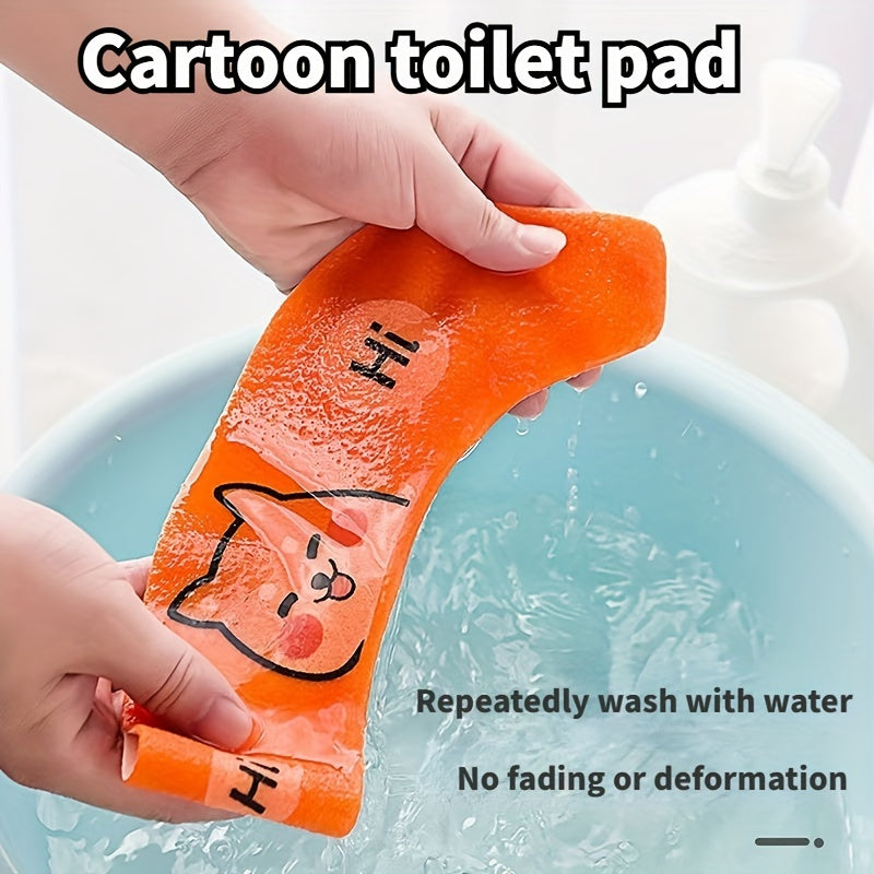 4pcs Cartoon Plush Toilet Seat Covers - All-Season, Aseptic & Static-Free Adhesion, Warm for Winter, Fits All Toilets