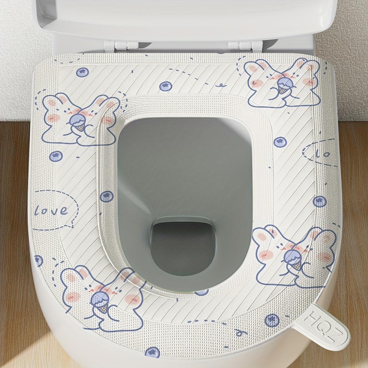 Waterproof Toilet Seat Cushion with Cute Bunny Design - Soft, Washable, Portable, All-Season Comfort for Home Use, Buttocks Comfort|Playful Design|Easy Installation