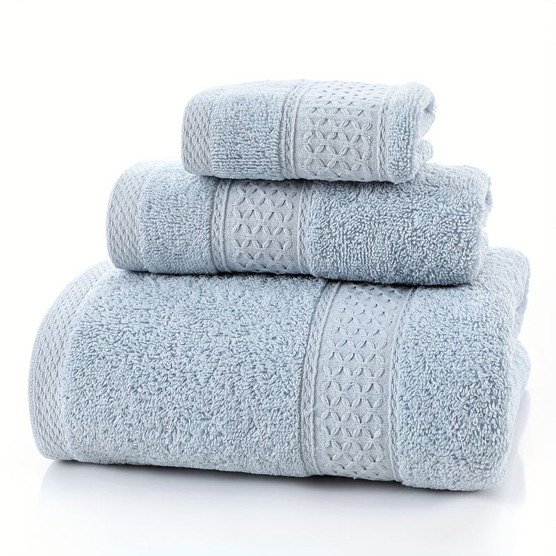 Set of Three Or Six Soft, Absorbent Cotton Towels And Bath Towels.