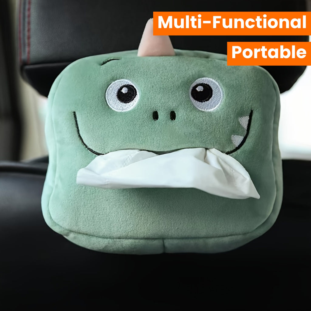 Cute Plush Animal Car Tissue Box Holder - Portable, Multi-Functional Drawer Design For Women'S Vehicles Cute Car Accessories For Women Tissue Box Holder Car