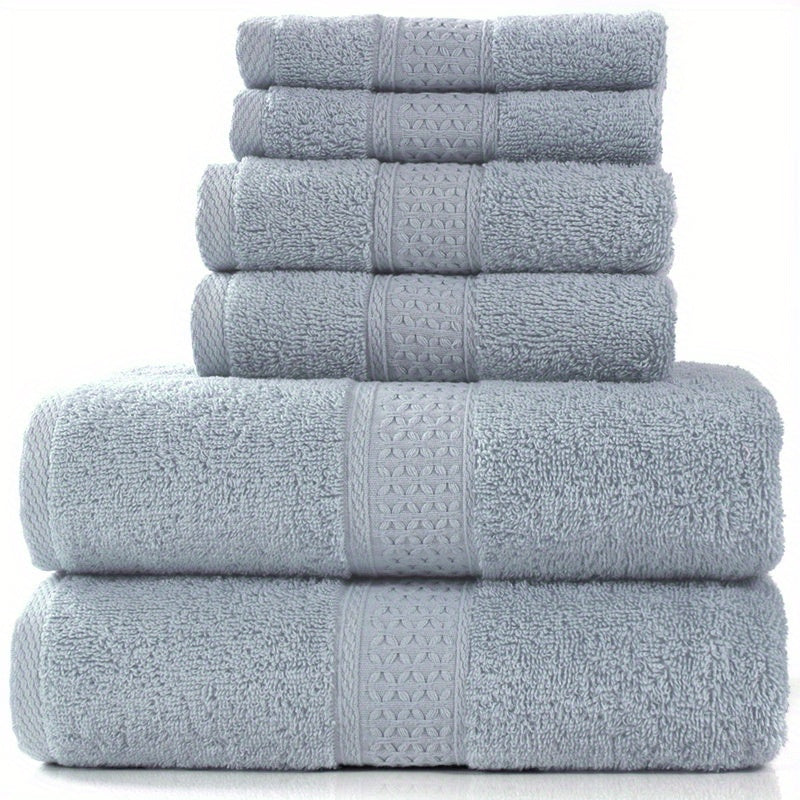 Set of Three Or Six Soft, Absorbent Cotton Towels And Bath Towels.