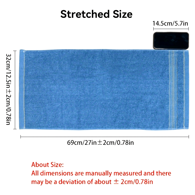 1pc LattBy Premium Cotton Towel, 29x13 Inches - Soft & Absorbent for Bathroom Use, Available in Deep Brown, Blue, Yellow with Striped Detail - Woven Style