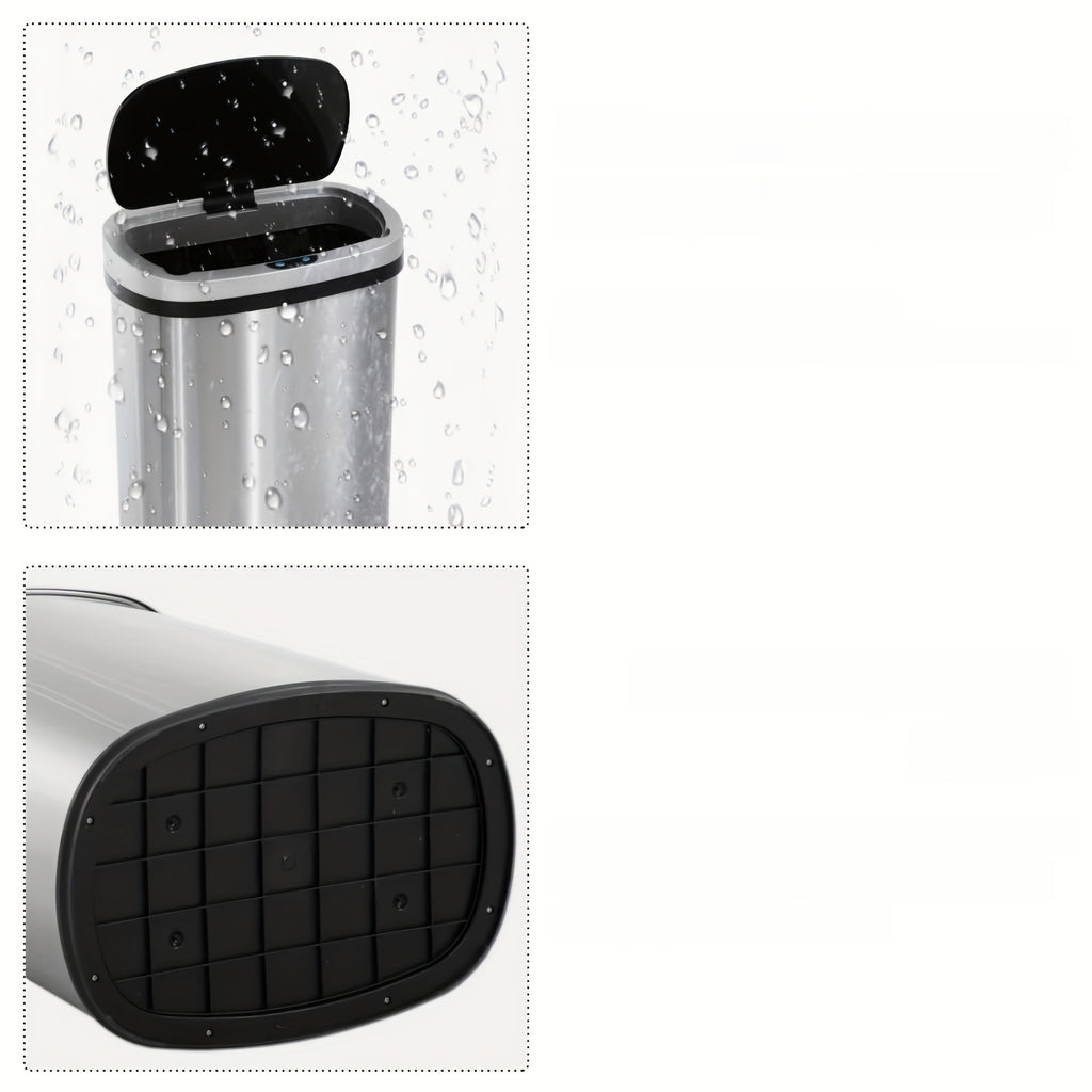 13 Gallon Trash Can Kitchen, Automatic Garbage Can Touchless Motion Sensor, Stainless Steel Trash Can With Lid Anti-Fingerprint Mute Designed, Waste Bin 50L For Office Bedroom Kitchen Indoor Trash Can