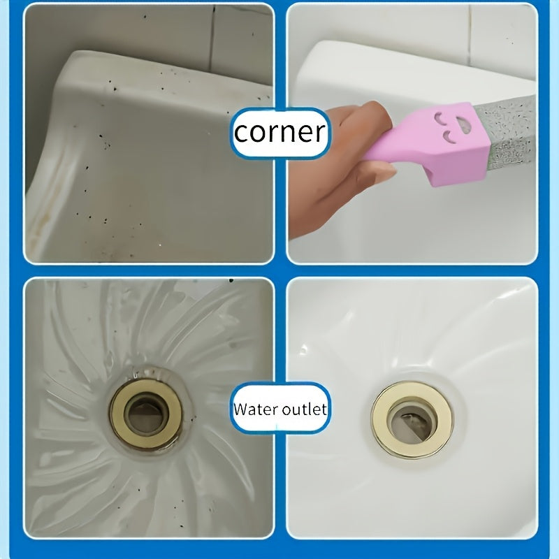 Set of 2pcs (limestone + handle), long handled limestone toilet brush, cleaning brush, no dead end brush, Toilet Power Descaling device - perfect for bathroom\u002Fpool\u002Fhome cleaning!