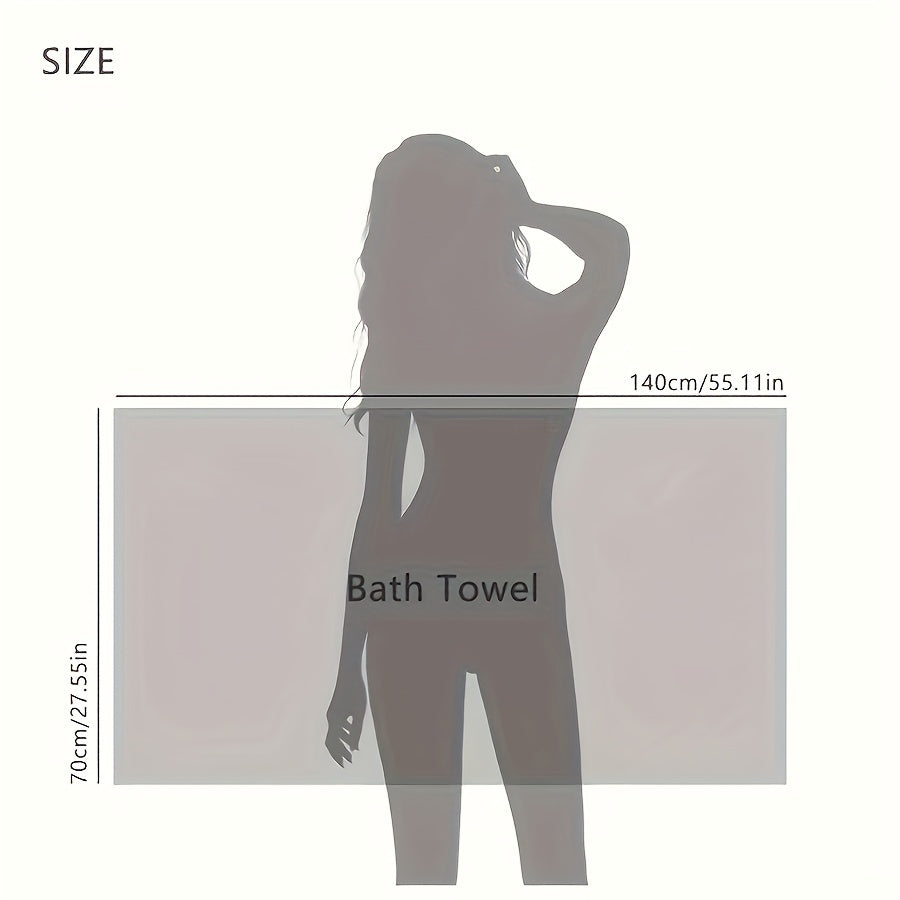 1pc Adult Microfiber Bath Towel Set - Super Absorbent&Soft Waffle Weave, Quick Drying, Polyester\u002FPolyamide Blend, Fragrance Free for Daily Use, Spa, Fitness, Travel