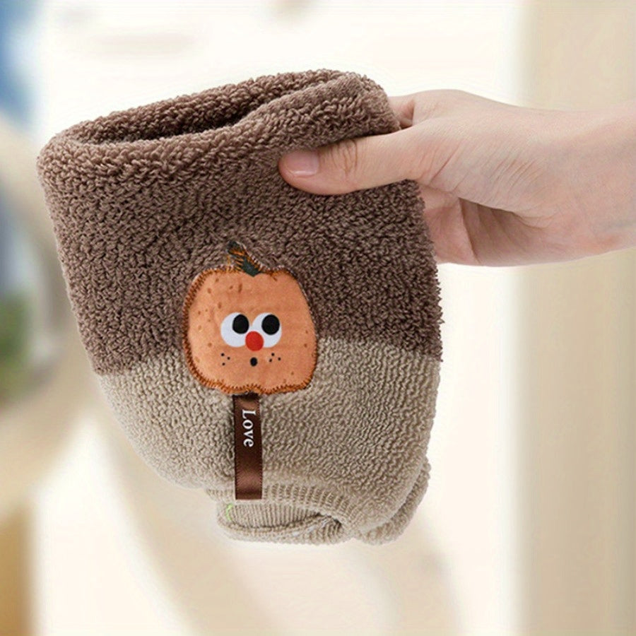 1pc Winter Warm Knitted Toilet Seat Cushion, Thickened Plush Fabric, All-Season, Full Coverage, Machine Washable with Convenient Handle for Home Comfort