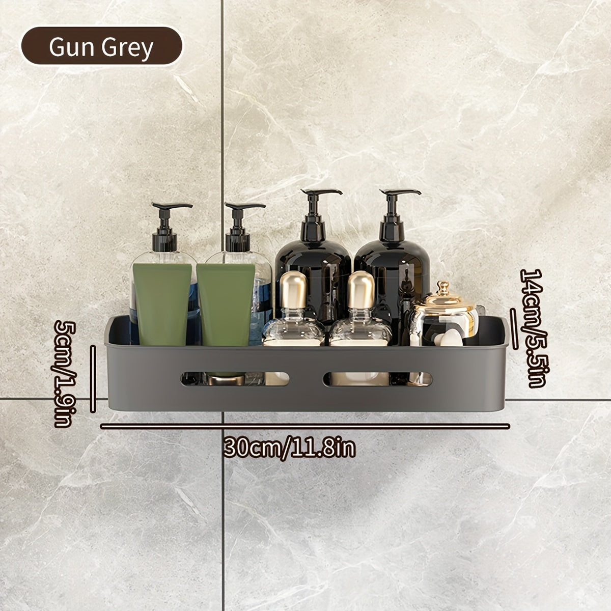 1\u002F2\u002F3pcs Long Rectangular PP Bathroom Wall Shelves - Space-Saving, No-Drill, Matte Finish, Ideal for Vanity and Shower Area Organization, Bathroom Shelves|Modern Bathroom Shelves|Durable Bathroom Shelves