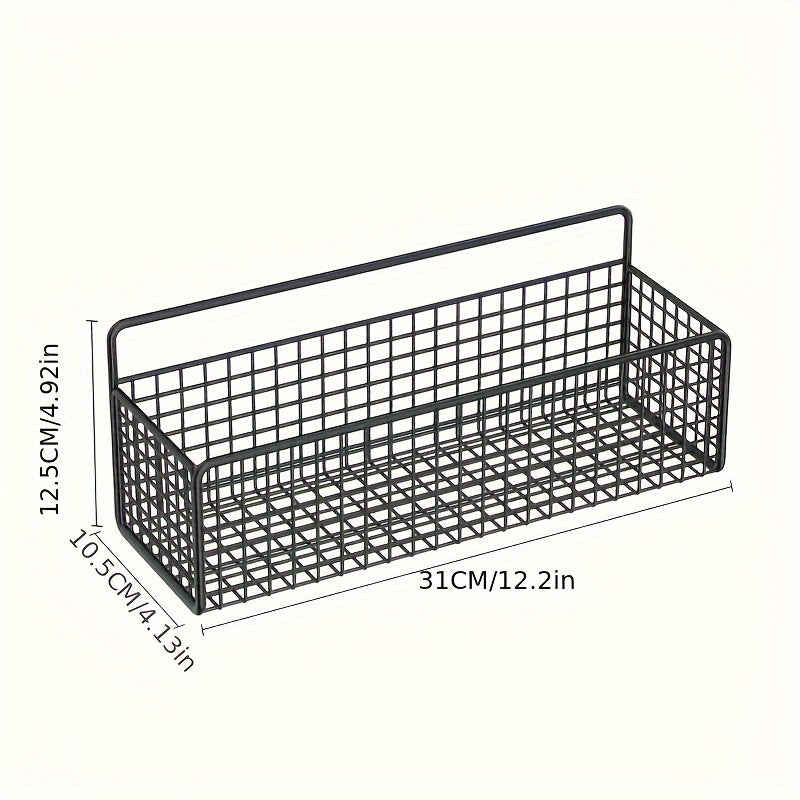 Farmhouse Style Metal Bathroom Wall-Mounted Storage Organizer - No-Drill Installation, Multi-Purpose Shelves for Toiletries, Towels & Bottles, Durable Rustic Decor for Bathroom Organization, Bathroom Organizers And Storage