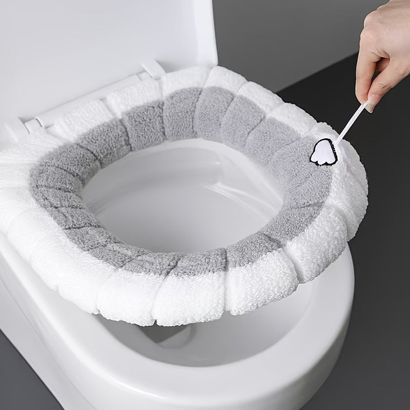 Waterproof Toilet Seat Cover, Universal Fit, Thickened Winter Bath Mat, Removable Cushion, Hand Wash Only, Soft, for Butt Comfort, Home Health & Hygiene Supplies