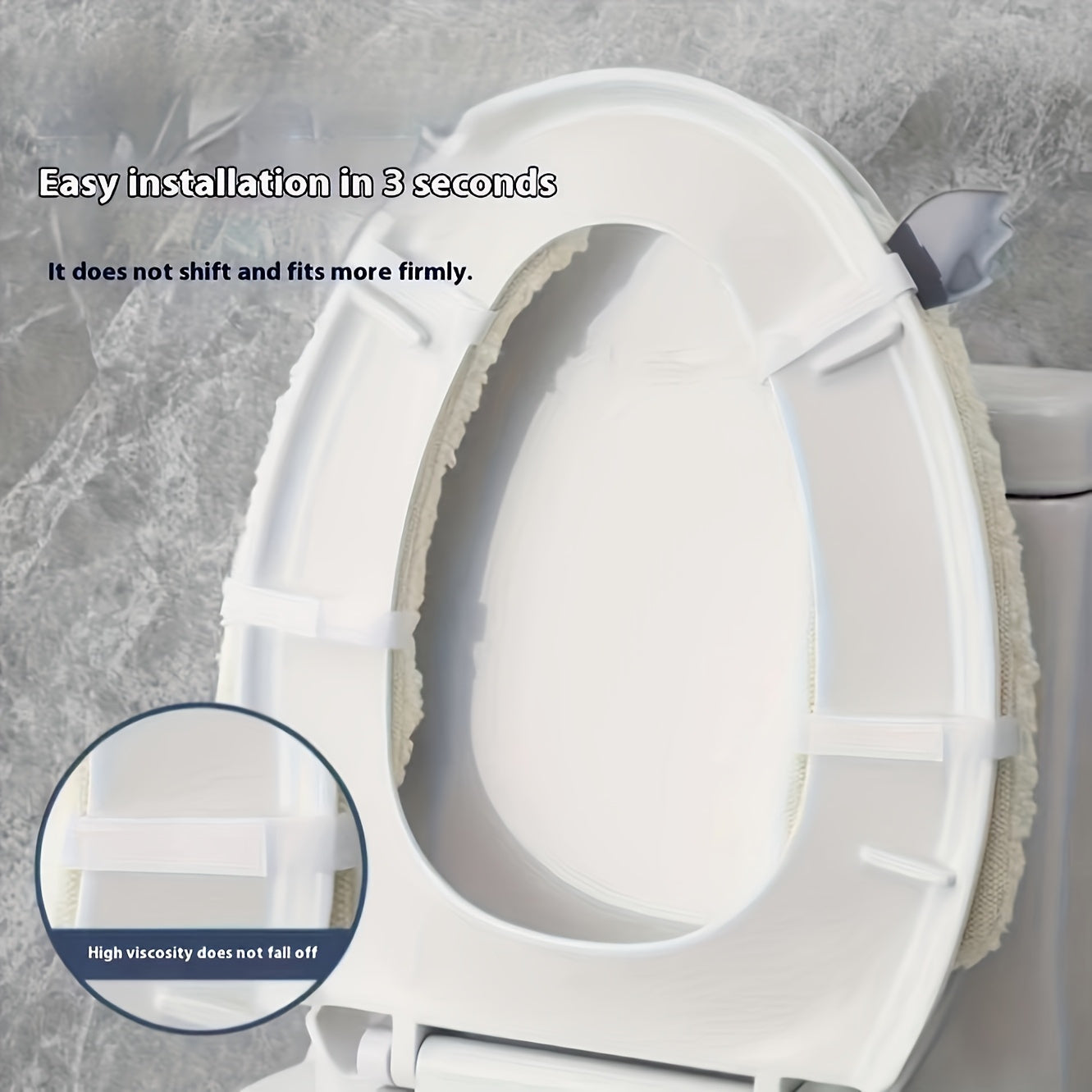 1 Pair of Plush Sheep-Shaped Toilet Seat Covers - Thick, Warm, Aseptic, All-Season Comfort, Soft Polyester, Hand-Washable with Adhesive Backing - Cute Bathroom Accessory