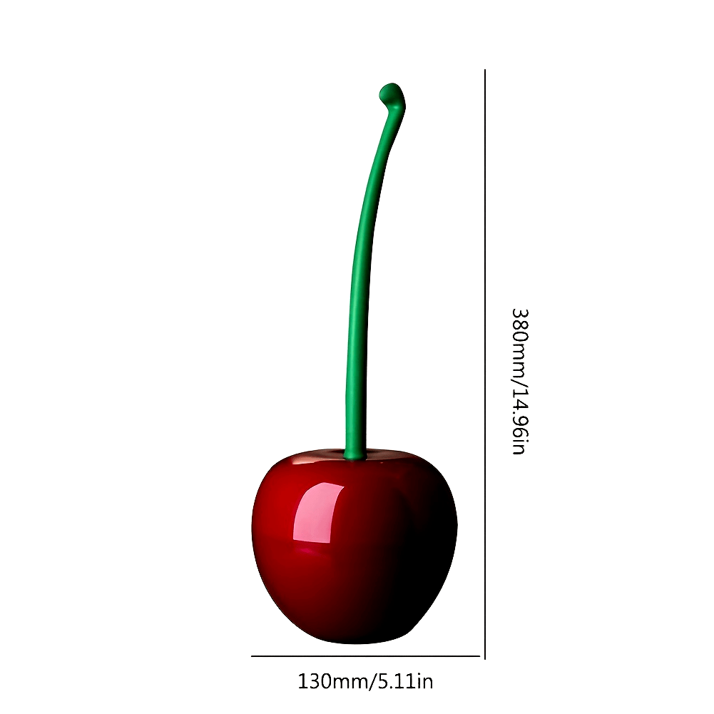 1pc Novelty Cherry-Shaped Toilet Brush with Holder, Creative Plastic Bathroom Accessory, Reusable Freestanding Toilet Brush with Multiple Components