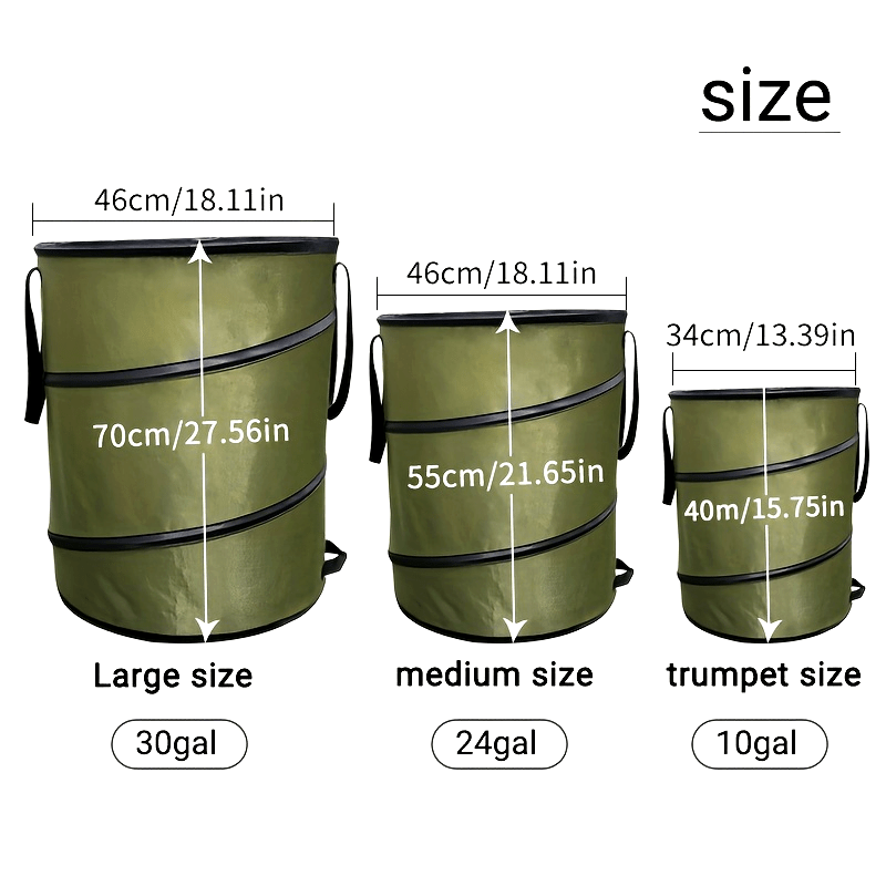 Car mounted pop-up trash bin, outdoor camping folding trash bin, leak proof Oxford cloth handle bin, portable camping picnic storage bin, large folding bag, garbage bag