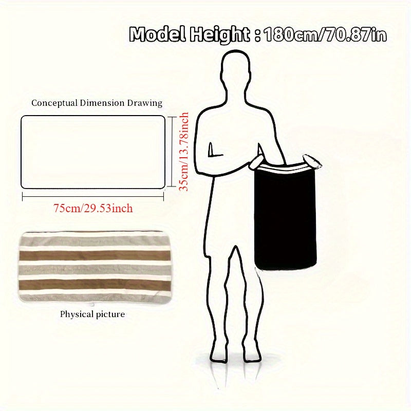 1pc Modern Striped Polyester Blend Bath Towel - Absorbent, Soft & Plush, Perfect for Beach, Bathroom & Home Decor, Ideal Father'S Day & Mother'S Day Gift, Bathroom Towel | Modern Bathroom Decor | Polyester Blend