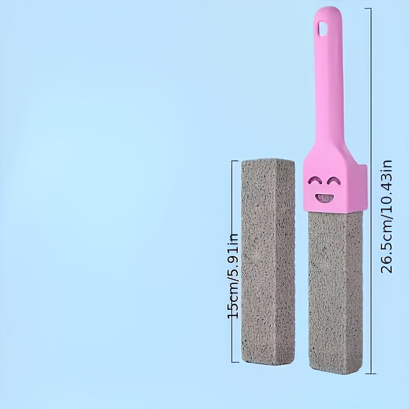 Set of 2pcs (limestone + handle), long handled limestone toilet brush, cleaning brush, no dead end brush, Toilet Power Descaling device - perfect for bathroom\u002Fpool\u002Fhome cleaning!