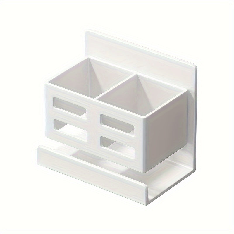 Perforated Plastic Wall-Mounted Cosmetic Storage Rack: Large Capacity, Easy Installation, No Punching, Suitable for Bathroom Use