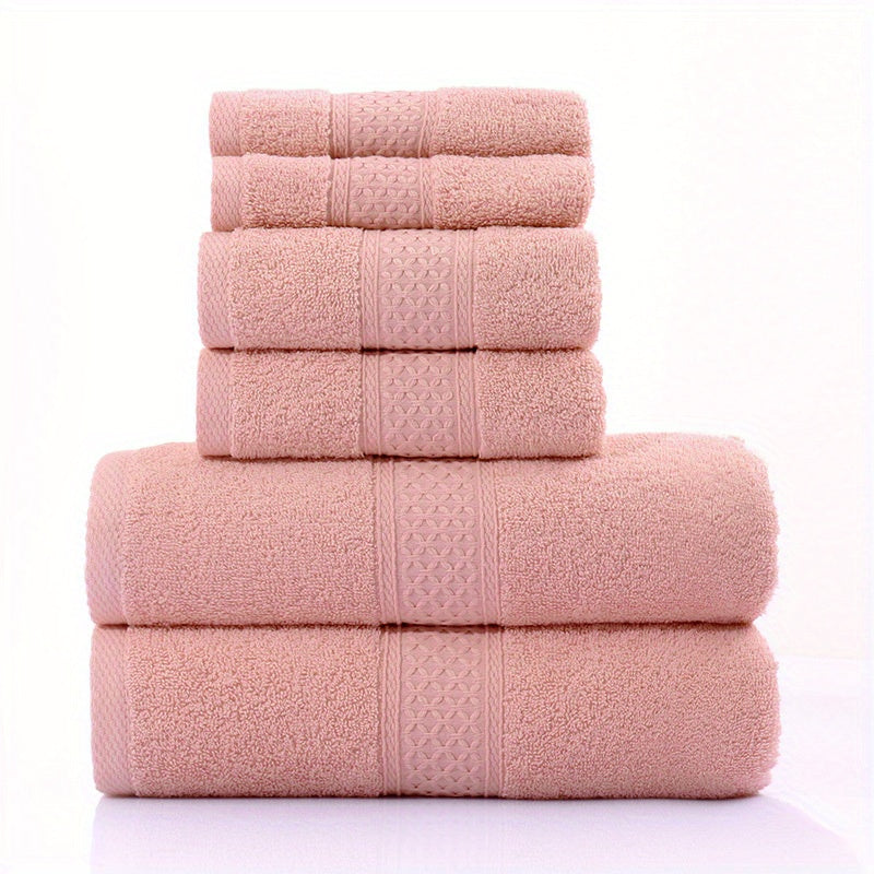 Set of Three Or Six Soft, Absorbent Cotton Towels And Bath Towels.