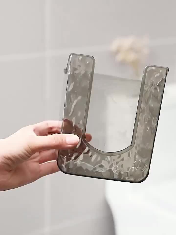 Square Plastic Tissue Box for Bathroom - 1\u002F2 Luxury Wall-mounted Napkin and Wet Wipe Storage Box, No Drilling Required, Easy-to-Install Dispenser