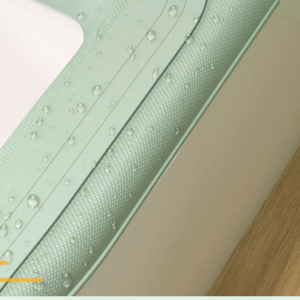 Mint Green Toilet Seat Cover Warmer - Soft, Scrubbable Cushion with Ribbed Texture & Handles for Easy Installation, Comfortable Fit, and Enhanced Hygiene, Toilet Seat Cushion