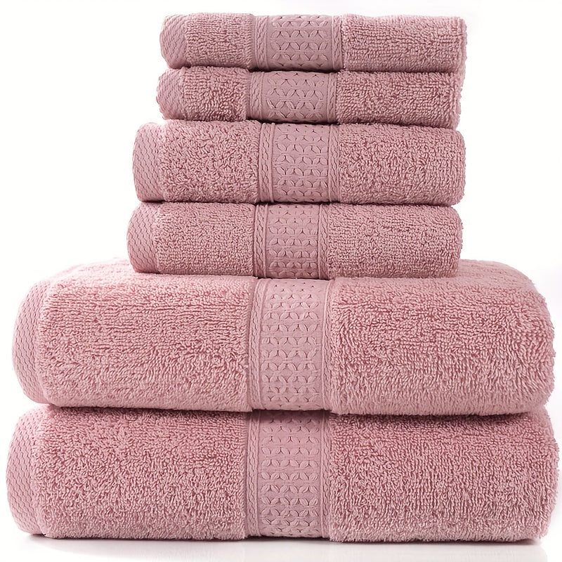 Set of Three Or Six Soft, Absorbent Cotton Towels And Bath Towels.