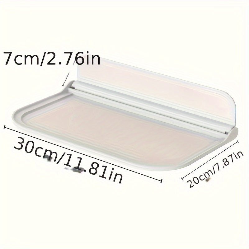 1pc Modern Punch-Free Foldable Wall Mounted Floating Shelf - Plastic Storage Rack for Bathroom, Hand Towel, Clothes - Ideal for Home, Living Room, Office Decor