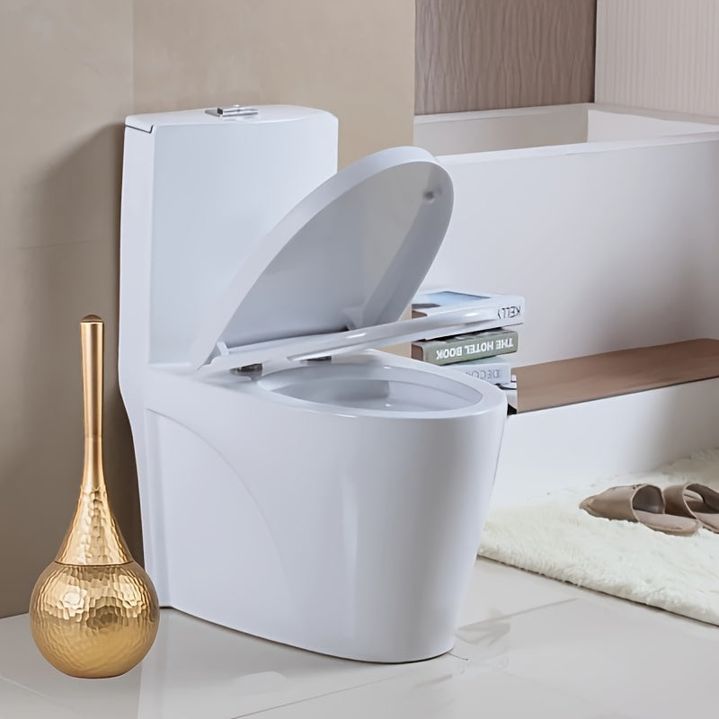 Luxurious Golden Toilet Brush with Long Handle - Elegant White Bristles, Ideal for Bathroom and Home Cleaning, Home Hygiene Essentials|Elegant Toilet Brush|Durable Plastic Brush
