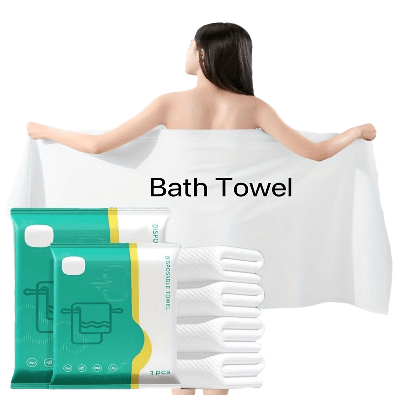 1pc Portable Disposable Bath Towels, With 3 Different Sizes, Larger And Thicker, Individually Packaged, Comfortable For Bathing, Highly Absorbent, Suitable For Business Trips, Families, Gyms, Offices, Vacations, And Camping,Travel Essentials