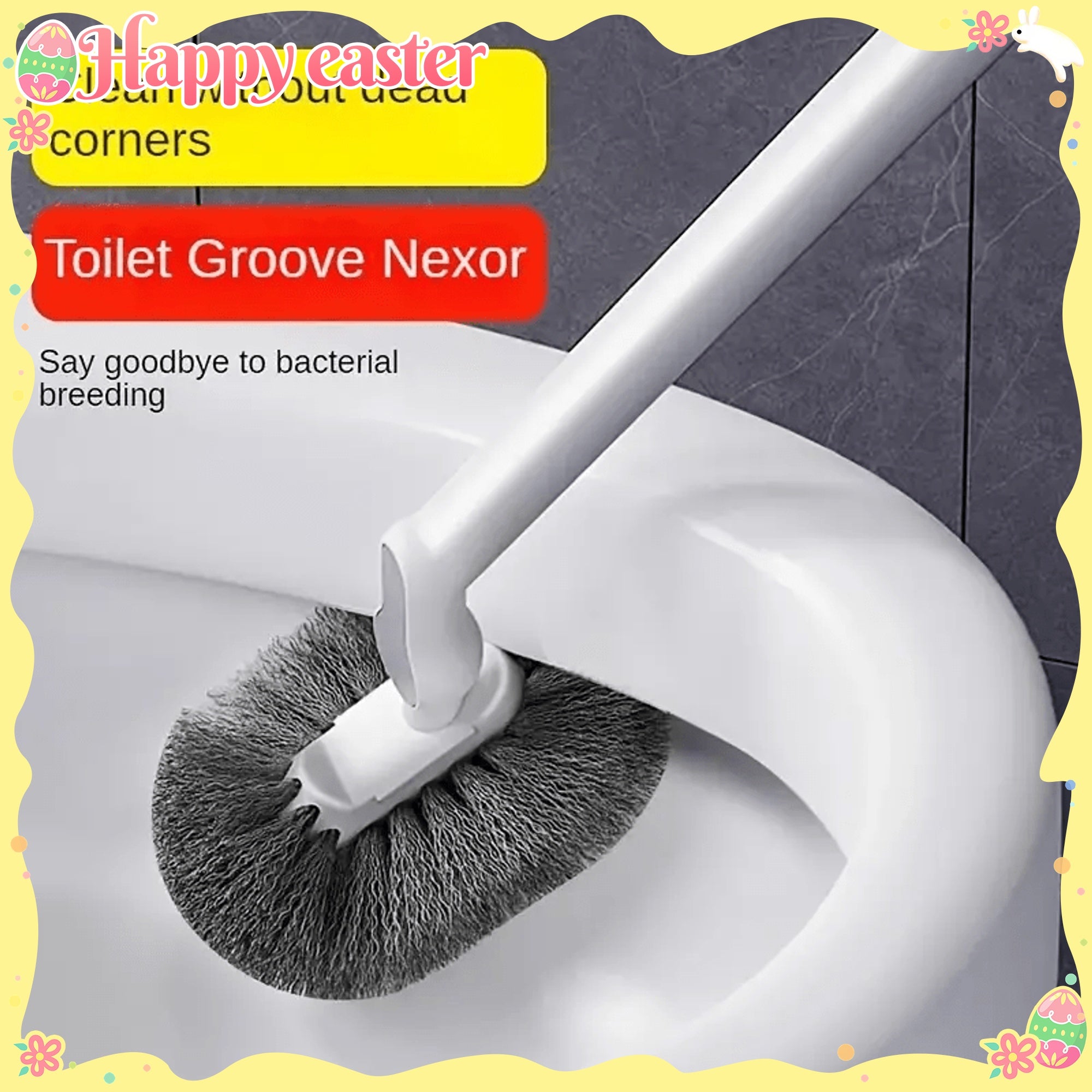 1pc Ergonomic C-Type Manual Toilet Brush with Long Handle - Deep Groove Cleaning for Bathroom, Toilet, Kitchen, Bedroom, Car - Reusable, Portable, No Electricity Needed, Plastic Material
