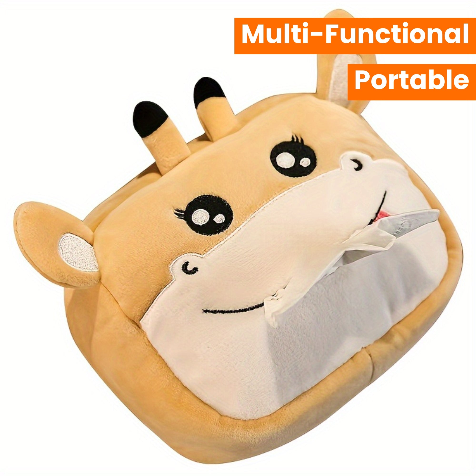 Cute Plush Animal Car Tissue Box Holder - Portable, Multi-Functional Drawer Design For Women'S Vehicles Cute Car Accessories For Women Tissue Box Holder Car