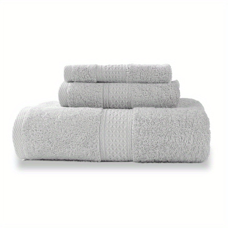 Set of Three Or Six Soft, Absorbent Cotton Towels And Bath Towels.