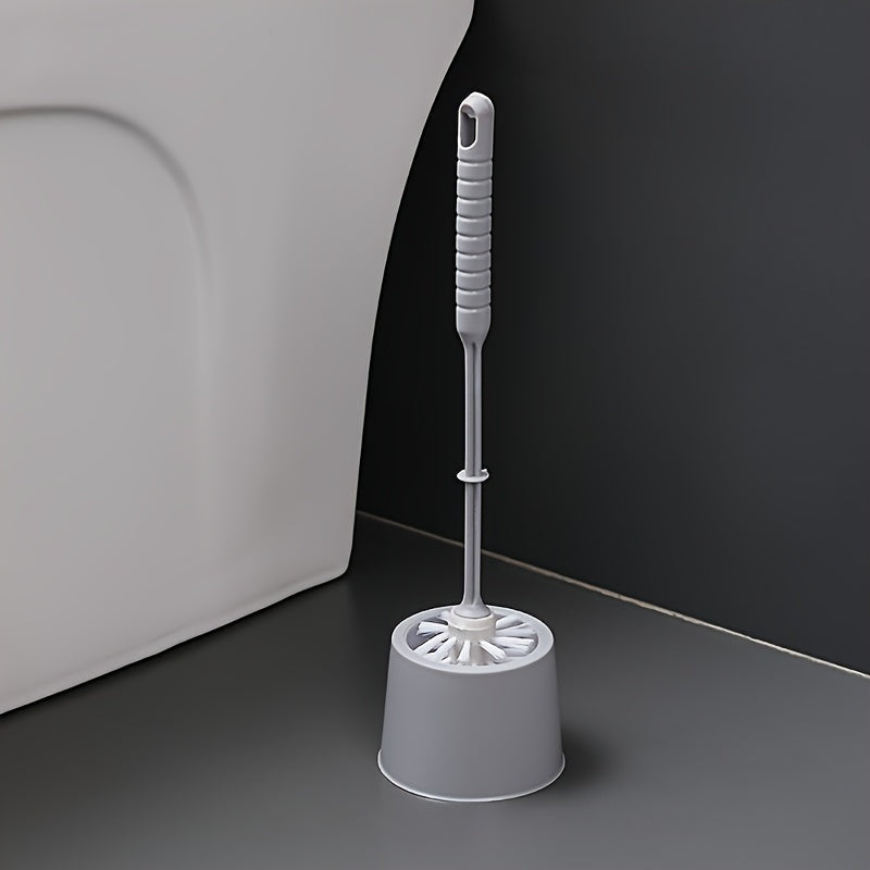 Efficient Long Handle Toilet Brush Set with Pink Grip - Blind Spot Design, Thorough Cleaning, Perfect for Bathroom\u002FKitchen Surfaces, Toilet Brush and Holder Set