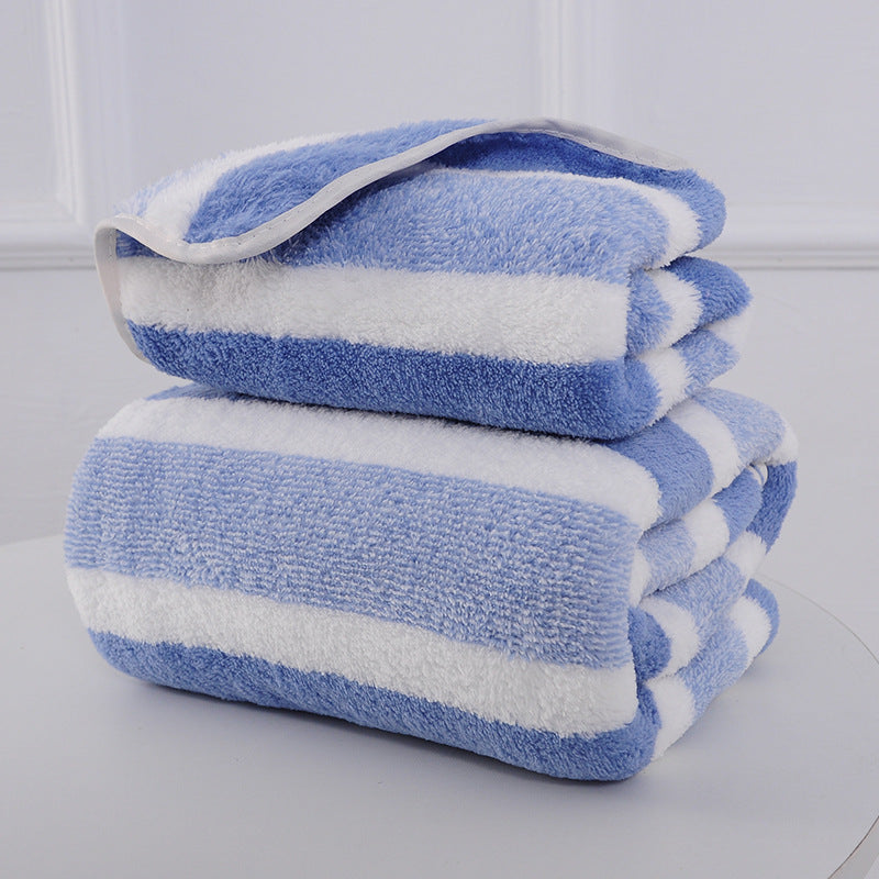 1pc Modern Striped Polyester Blend Bath Towel - Absorbent, Soft & Plush, Perfect for Beach, Bathroom & Home Decor, Ideal Father'S Day & Mother'S Day Gift, Bathroom Towel | Modern Bathroom Decor | Polyester Blend