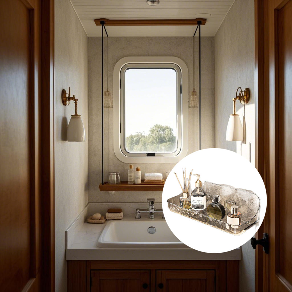 Easy-Install Acrylic Wall Shelf - No Drilling Required - for RV Bathroom - Perfect for Bathroom & Cosmetic Organization - for New Year, Valentine'S Day, Easter RV Showers