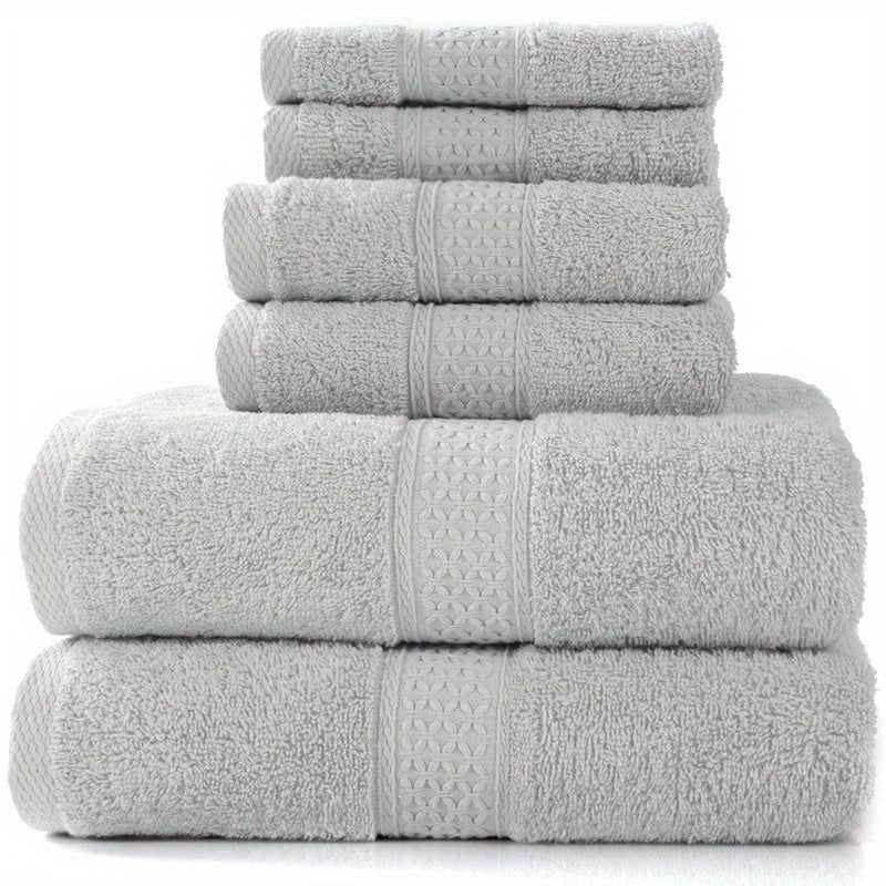 Set of Three Or Six Soft, Absorbent Cotton Towels And Bath Towels.