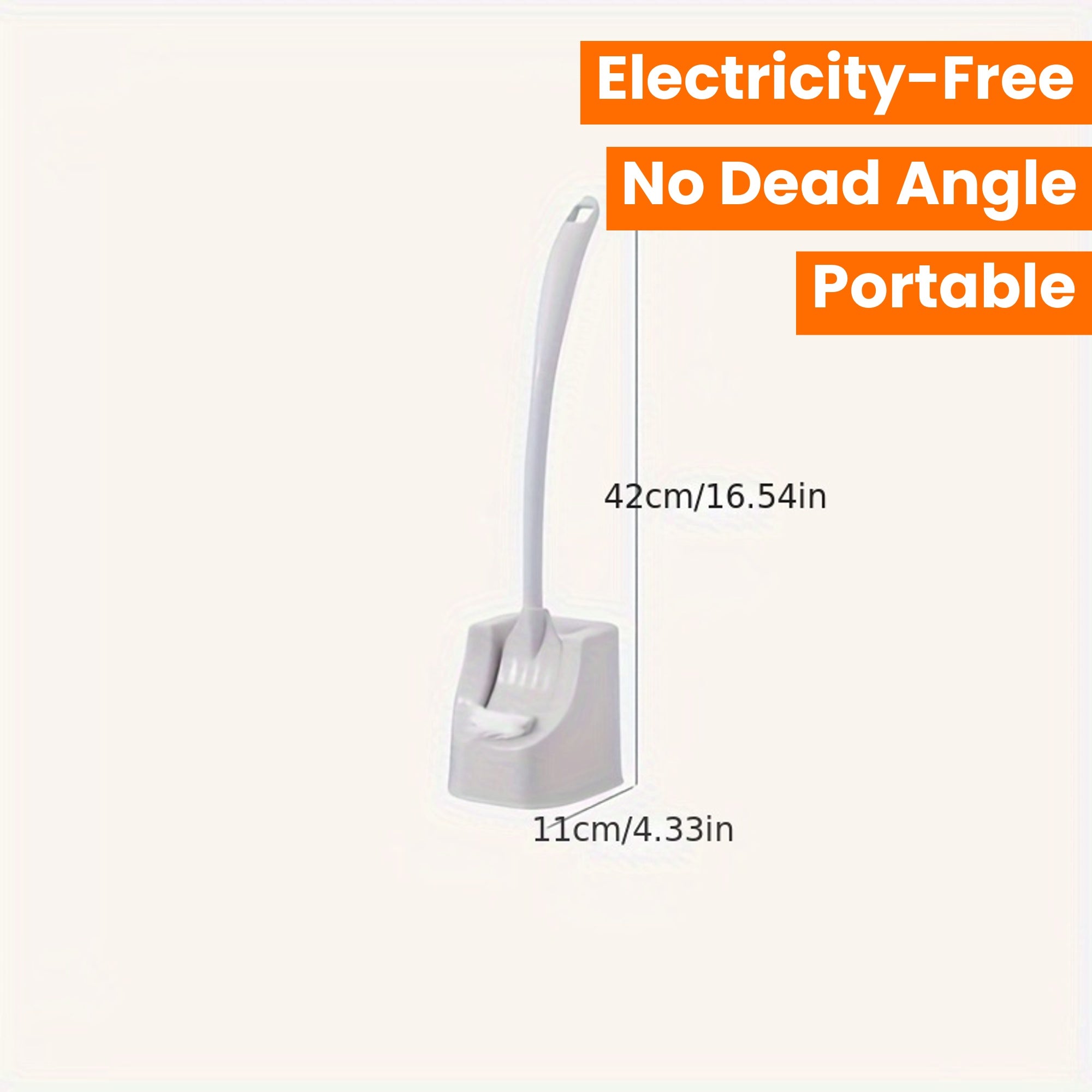 1 Set Soft Bristle Toilet Brush Set with Holder, Wall-Mounted Long Handle Bathroom Cleaning Brush, Portable Medium Firmness, Plastic Handle, No Dead Angle, Electricity-Free Cleaning Tool for Bathroom and Toilet