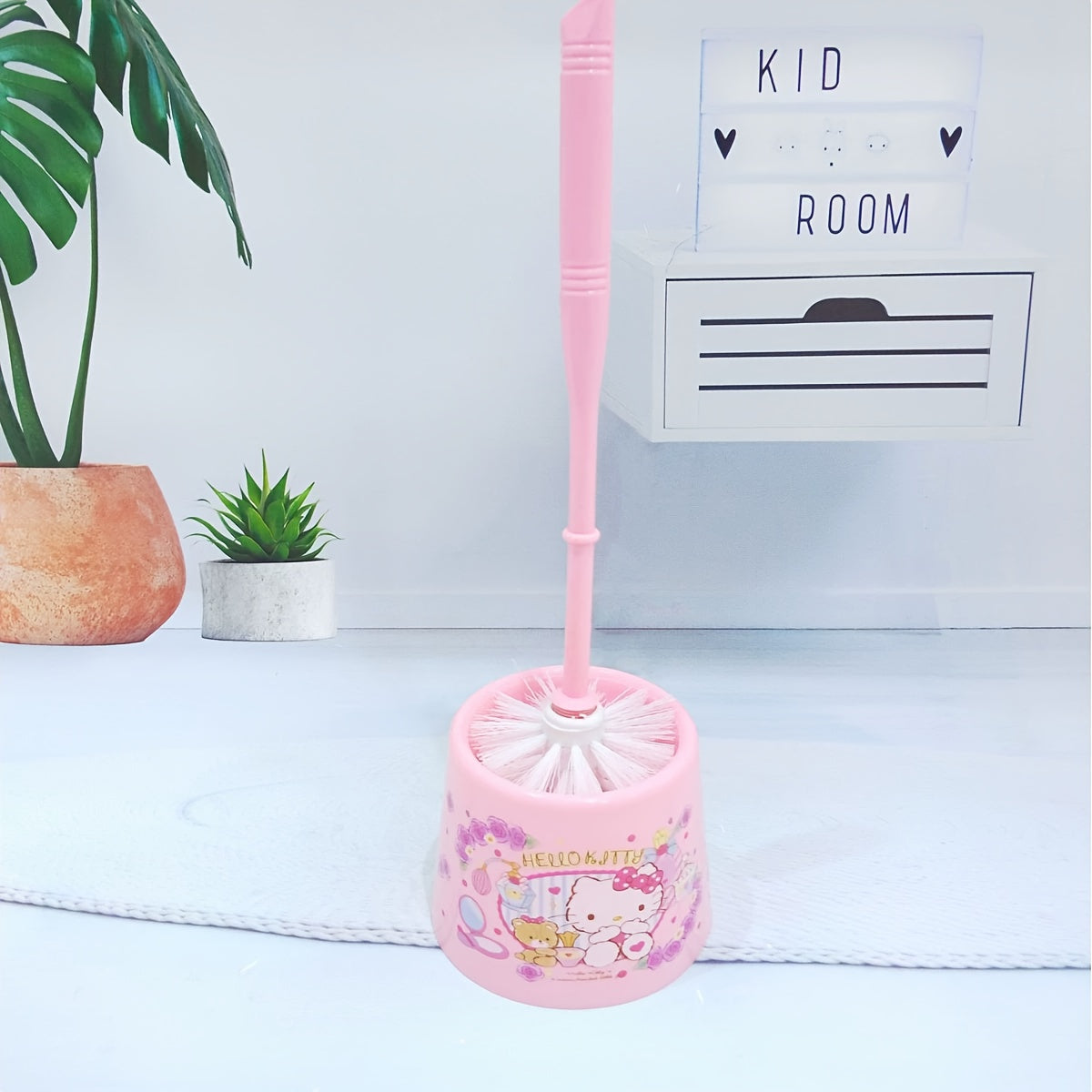 For Hello Kitty for Kuromi for Cinnamoroll for My Melody Toilet Brush Set, Durable Plastic, Easy-to-Use, Creative Design, Ideal for Home Bathroom Cleaning, Bathroom Accessories | Playful Design | Durable Plastic, Toilet Brush